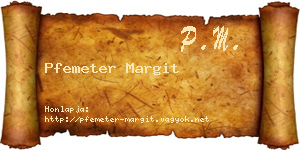 Pfemeter Margit névjegykártya